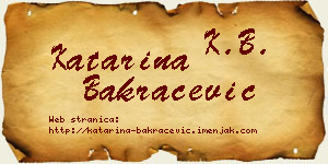 Katarina Bakračević vizit kartica